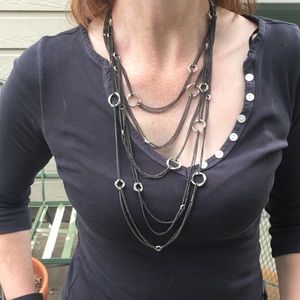 NWOT metal layered hoop necklace